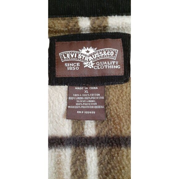 Levi Strauss & Co. Brown Corduroy Shacket Mens Size XL Brown Fleece Pocket - Picture 5 of 6
